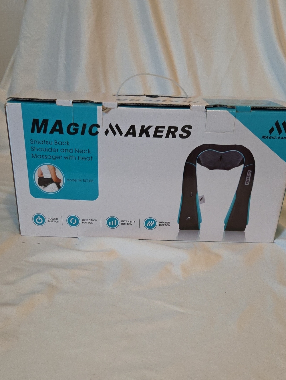 Teal & Black Shiatsu Back, Shoulder & Neck Massager with Heat